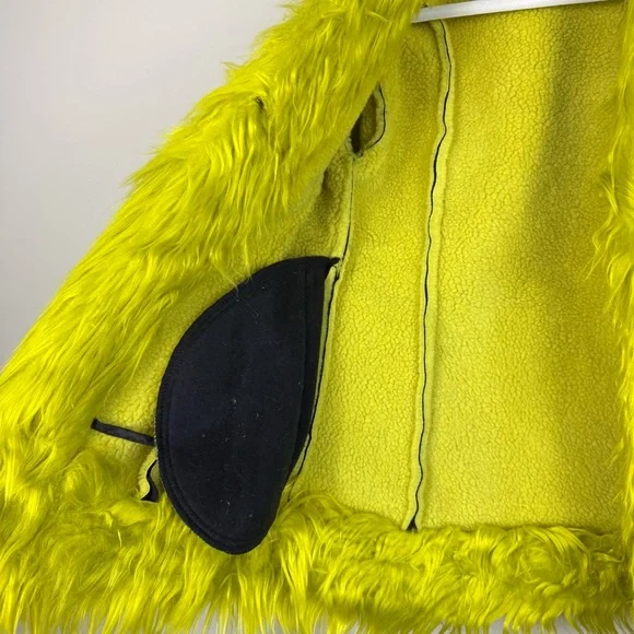 The Ragged Priest Warhol Faux Fur Coat Womens 6 Black Green Dolls Kill Jacket - Picture 5 of 12
